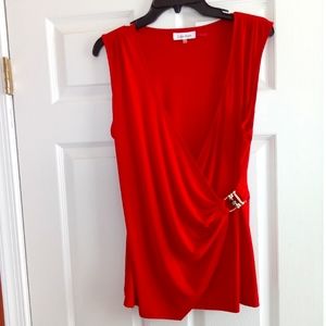 Calvin Klein Blouse , Large, Red